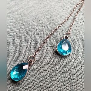 Elegant Blue Teardrop Necklace